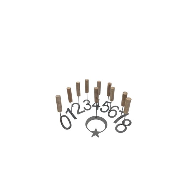 Ay Yıldız Baskılı Ahşap Saplı Küçükbaş Numara Damgası (8 cm)